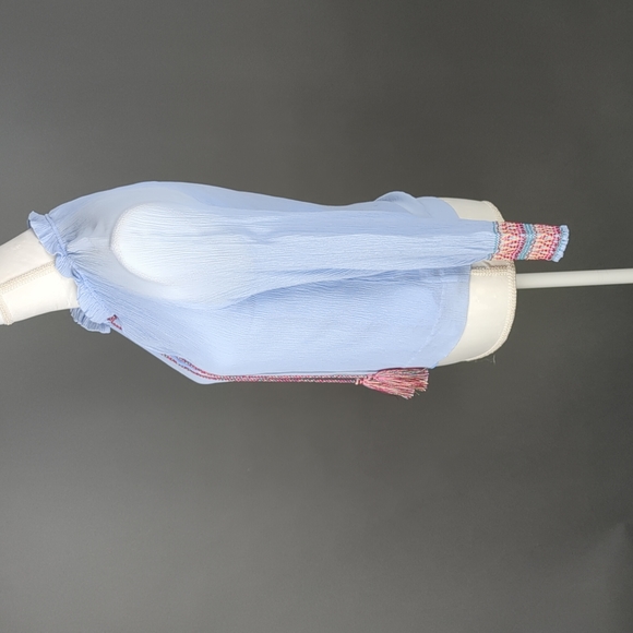 Marie Oliver 100% sky blue silk blouse - Picture 5 of 9